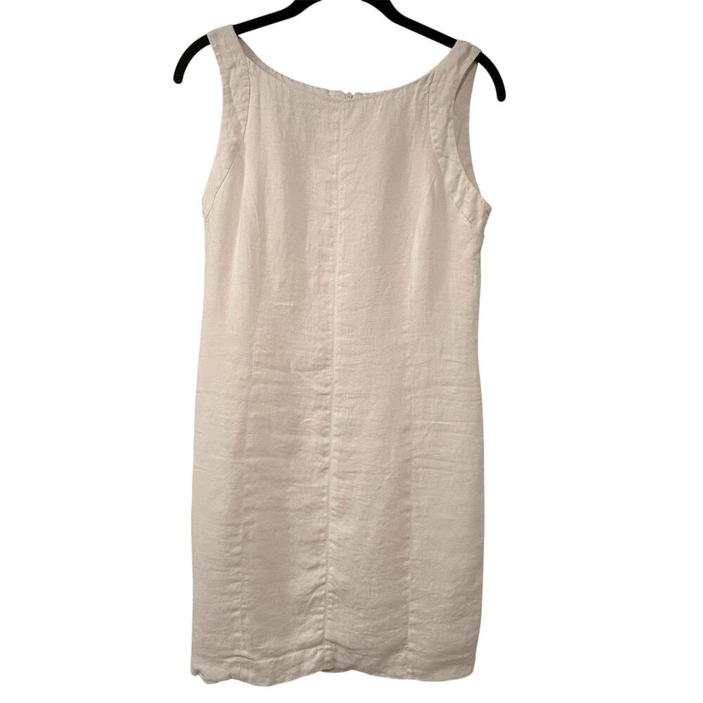 Boston Proper Linen Shift Mini Dress in creamy white